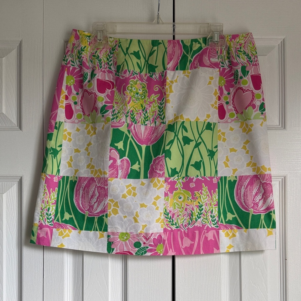 Women’s Lilly Pulitzer Skirt Size 10 in Multi Derby Derby Patch Print.